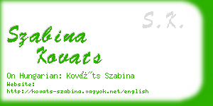 szabina kovats business card